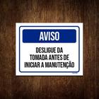 Kit 10 Placas Aviso Desligue Tomada Antes Manutenção