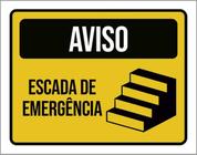 Kit 10 Placas Aviso Escada De Emergência 36X46