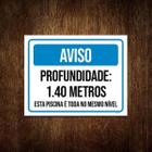 Kit 10 Placas Aviso Profundidade 1 40 Metros - Sinalizo.Com