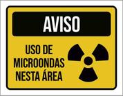 Kit 10 Placas Aviso Uso De Microondas Nesta Área 36X46