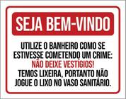 Kit 10 Placas Bem Vindo Utilize Banheiro Não Deixe Vestigios