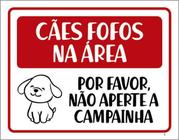 Kit 10 Placas Cães Fofos Não Aperte Campainha 36X46