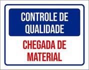 Kit 10 Placas Controle Qualidade Chegada Material 36X46