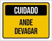 Kit 10 Placas Cuidado Ande Devagar 36X46