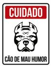 Kit 10 Placas Cuidado Cão De Mau Humor Vermelha 36X46