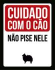 Kit 10 Placas Cuidado Cão Não Pise Nele Lulu 36X46