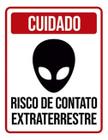 Kit 10 Placas Cuidado Risco Contato Extraterrestre 36X46