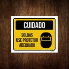 Kit 10 Placas Cuidado Soldas Use Protetor Adequado