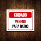 Kit 10 Placas Cuidado Veneno Para Ratos