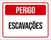 Kit 10 Placas De Atenção Perigo Escavações 36X46