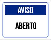 Kit 10 Placas De Aviso Aberto 36X46