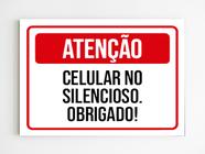 kit 10 Placas de aviso celular no silencioso obrigatório a4 - Mago das Camisas