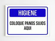 kit 10 placas de aviso coloque os panos sujos aqui mdf 20x29