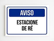 Kit 10 Placas de aviso estacione de ré sinalização A4 20X29