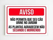 kit 10 placas de aviso não permita que o cão urine no jardim