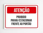 Kit 10 Placas de aviso proibido estacionar frente ao portão - Mago das Camisas