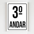 Kit 10 Placas de sinalização 3º andar ambiente aviso 20x29 - Mago das Camisas