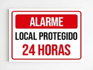 Kit 10 Placas de sinalização alarme local protegido 24 horas - Mago das Camisas