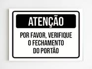 kit 10 placas de sinalização verifique portão esta fechado - genérico