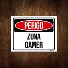 Kit 10 Placas Decorativa - Perigo Zona Gamer