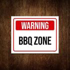 Kit 10 Placas Decorativa - Warning Bbq Zone