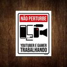 Kit 10 Placas Decorativa Youtuber Gamer Trabalhando Pc