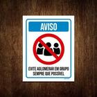 Kit 10 Placas Distanciamento Social Aviso Evite Aglomerar