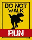 Kit 10 Placas Dont Walk Run Dinossaur