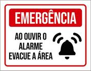 Kit 10 Placas Emergência Ouvir Alarme Evacue 36X46