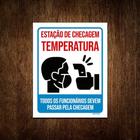 Kit 10 Placas Estação Checagem Temperatura Funcionários