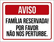 Kit 10 Placas Família Reservada Não Perturbe