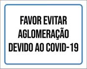 Kit 10 Placas Favor Evitar Aglomeração 36X46