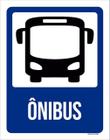 Kit 10 Placas Ônibus Desenho Azul