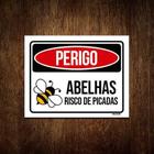 Kit 10 Placas Perigo - Abelhas Risco De Picadas - Sinalizo.Com