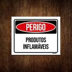 Kit 10 Placas Perigo Produtos Inflamáveis