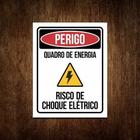 Kit 10 Placas Perigo Quadro De Energia Risco Choque Elétrico