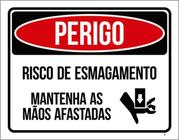 Kit 10 Placas Perigo Risco Esmagamento 36X46