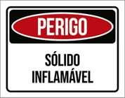 Kit 10 Placas Perigo Sólido Inflamável 36X46