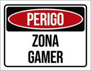 Kit 10 Placas Perigo Zona Gamer 36X46