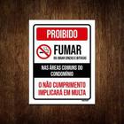 Kit 10 Placas Proibido Fumar Áreas Comuns Condomínio 18x23cm