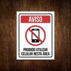 Kit 10 Placas Proibido Uso De Celular Nesta Área Condomínio