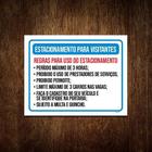 Kit 10 Placas - Regras Estacionamento Visitantes