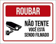 Kit 10 Placas Roubar Não Tente Você Filmado 36X46