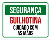 Kit 10 Placas Segurança Guilhotina Cuidado Com As Mãos 36X46