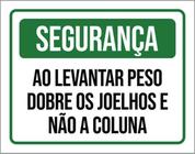 Kit 10 Placas Segurança Levantar Peso Dobre Joelhos 36X46