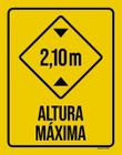 Kit 10 Placas Sinalização - Altura Máxima 2M10 Amarela