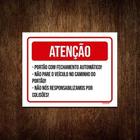 Kit 10 Placas Sinalização - Atenção Portão Fechamento Auto