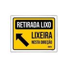 Kit 10 Placas Sinalização Retirada Lixeira Nesta Direção