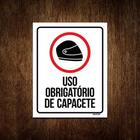 Kit 10 Placas Sinalização - Uso Obrigatório Capacete