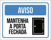 Kit 10 Placas ul Aviso Mantenha Porta Fechada Ícone 36X46